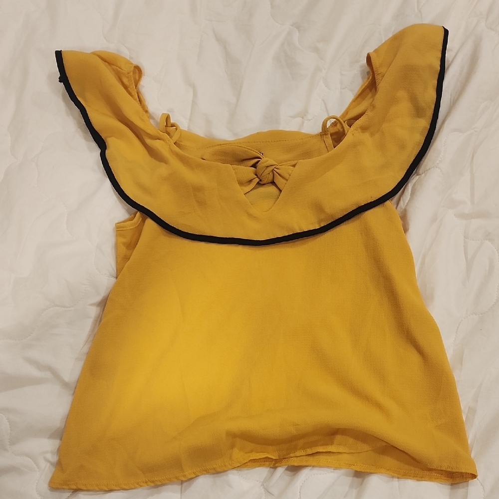Yellow Ruffled Women's Top